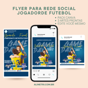 Flyer para Jogador de futebol – Divulgação de Atleta nas Redes Sociais – Mod6