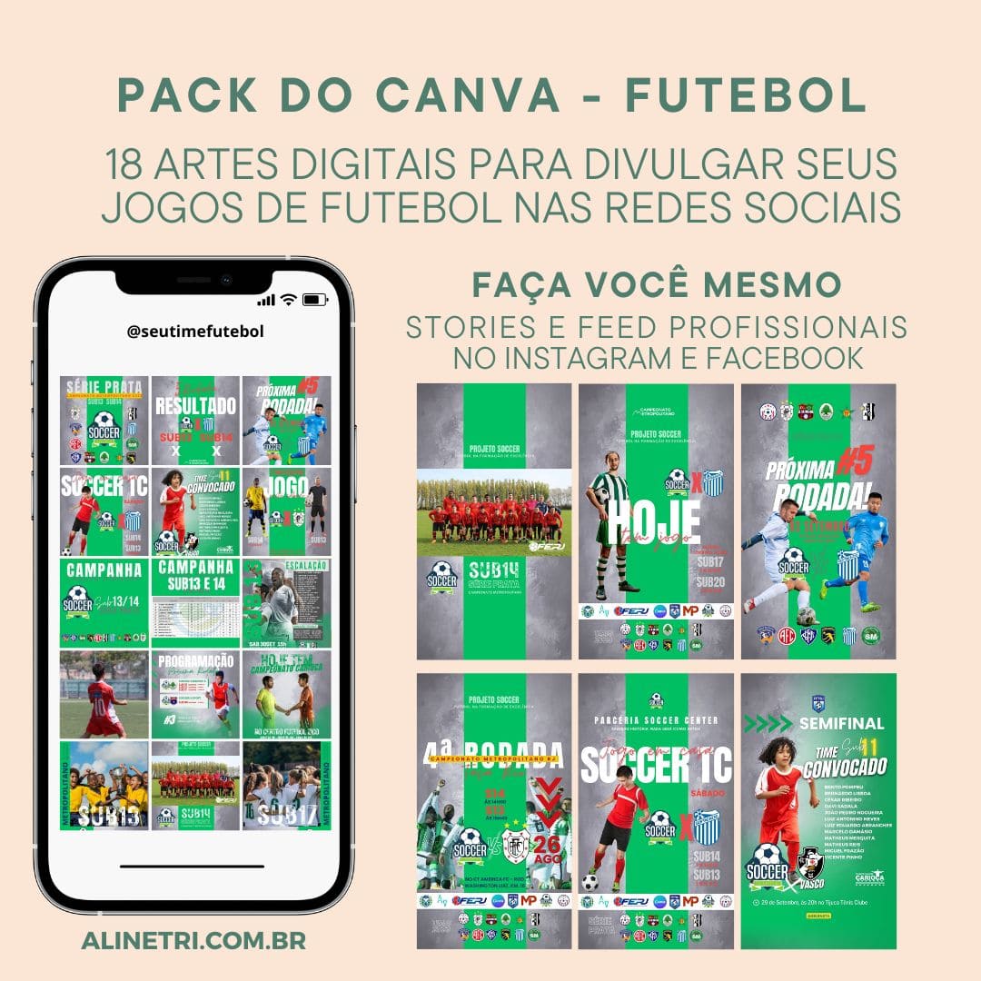 PACK Artes Time de Futebol Verde